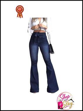 High Waisted Bell Bottom Flare Jeans Wide Leg Stretch Denim Pants